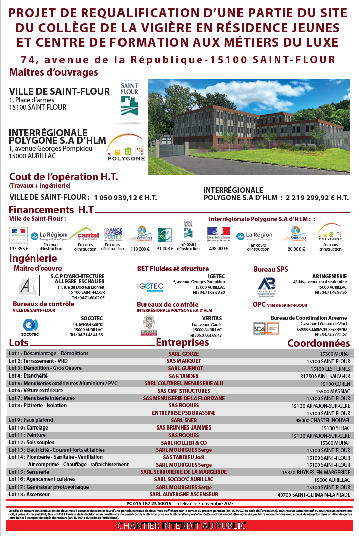PANNEAU DE CHANTIER CENTRE DE FORMATION